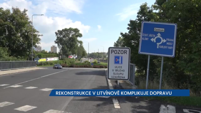 Rekonstrukce mostu v Litvínově komplikuje dopravu provoz v ulicích