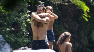 Gigi si užíval s rodinou.