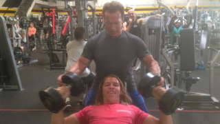 Arnold Schwarzenegger se synem Josephem