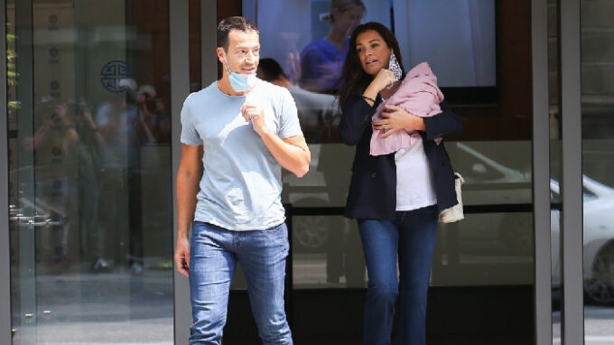 Alena Šeredová se svým partnerem