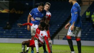 Obrázek z utkání Glasgow Rangers versus Slavia Praha