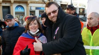 Lubomír Volný na demonstraci