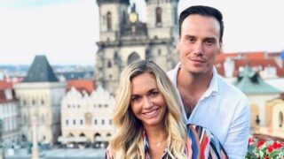 Moderátor Petr Suchoň s manželkou Klárou Koukalovou