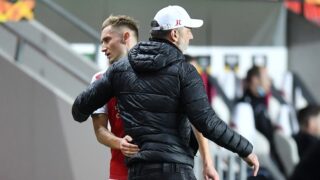 Jan Kuchta a trenér Jindřich Trpišovský