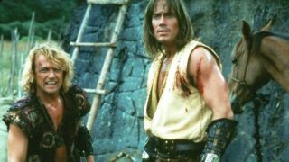 Michael Hurst (vlevo) s Kevinem Sorbem v seriálu Herkules