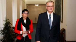 Předsedkyně strany Markéta Pekarová Adamová a Miroslav Kalousek