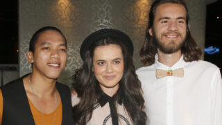 Účastníci SuperStar (zleva) Bryan Gandola, Karmen Pal Baláž a Dominik Gerda v roce 2018