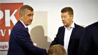 Andrej Babiš a Tomio Okamura