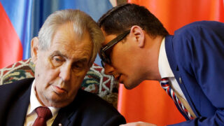 Miloš Zeman a hradní mluvčí Jiří Ovčáček