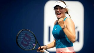 Linda Fruhvirtová na turnaji v Miami.