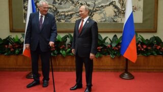 Ruský prezident Vladimir Putin s českým prezidentem Zemanem