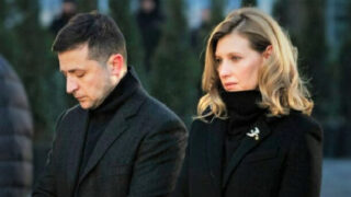 Volodymyr Zelenskyj s manželkou
