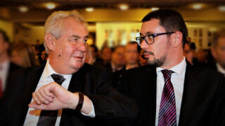 Miloš Zeman a hradní mluvčí Jiří Ovčáček