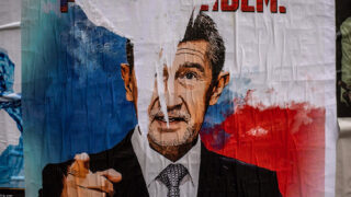 Plakát kandidáta na prezidenta Andreje Babiše