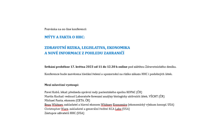 Se zákazem HHC nad ním ztratíme kontrolu, varují odborníci. O budoucnosti psychotropní látky chtějí vyvolat diskuzi mezi občany na veřejné konferenci
