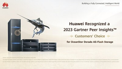 Huawei získává ocenění Customer's Choice v žebříčku Gartner Peer Insights™ Voice of the Customer 2023 v kategorii primárních úložišť za své úložiště OceanStor Dorado All-Flash Storage