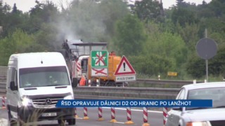 ŘSD opravuje D2 od hranic po Lanžhot, uzavřen je sjezd a odpočívka, projíždí se nižší rychlostí