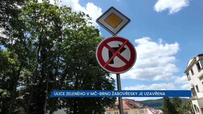 Ulice Zeleného v Brně-Žabovřeskách je uzavřena