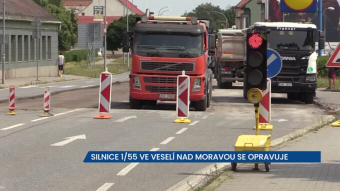 ŘSD opravuje silnici I/55 ve Veselí nad Moravou, na místě dejte pozor na dopravní komplikace
