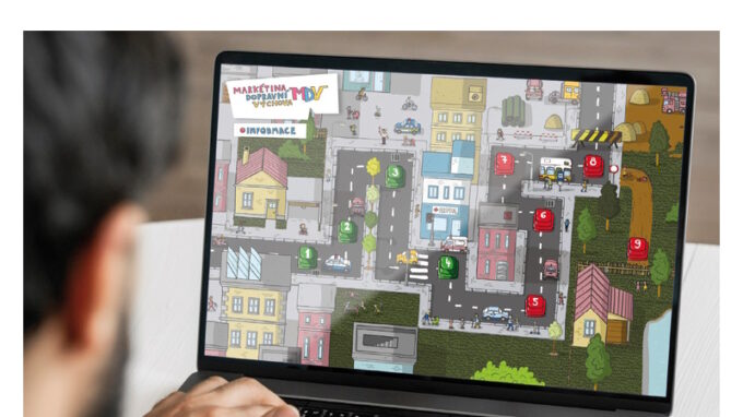 Hráči Markétiny dopravní hry mají bezpečně projet město na kole. Splnit musí několik různých úkolů