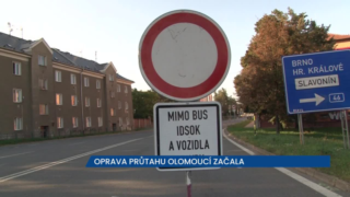 Oprava průtahu Olomoucí začala, řidiči jezdí po obousměrné objízdné trase