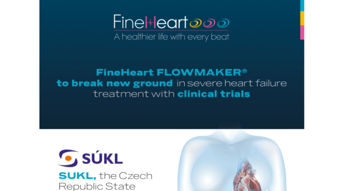 Společnost FineHeart získala souhlas českého zdravotního úřadu se zahájením klinické studie First in Human v pražském IKEM