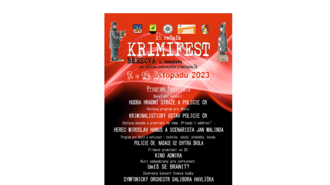 Město Březová u Sokolova zve na festival KRIMIFEST 2023
