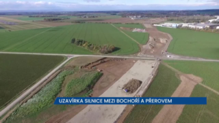 Uzavírka silnice mezi Bochoří a Přerovem, ŘSD tam pokračuje ve stavbě dalšího úseku D1