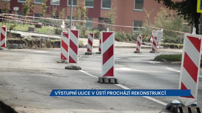 Výstupní ulice v Ústí nad Labem prochází rekonstrukcí, práce jsou v plném proudu, dejte pozor na místě