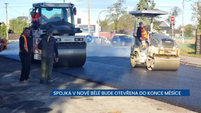 Spojka v Nové Bělé bude otevřena do konce listopadu, komplikace pro řidiče tak skončí