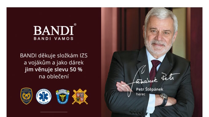 Majitel módní značky Pánské obleky BANDI děkuje složkám IZS, vojákům a zaměstnancům krizových linek