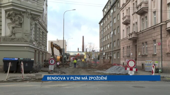 Oprava Bendovy ulice v Plzni měla skončit v prosinci, ale má zpoždění