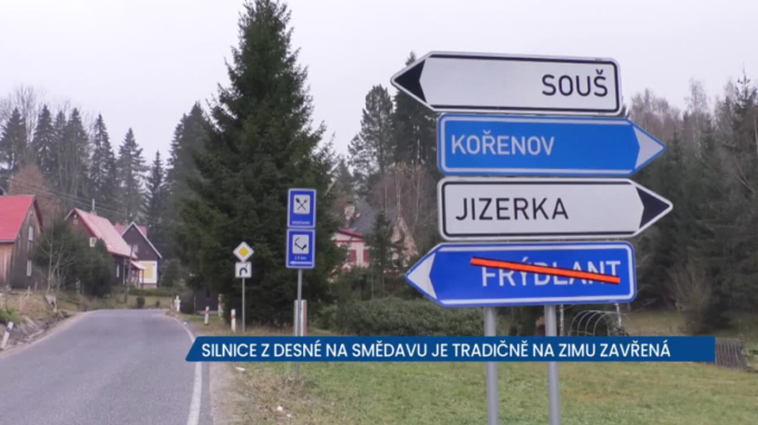 SIlnice II/290 z Desné na Smědavu je uzavřená, řidiči musí místo objíždět 70 kilometrů