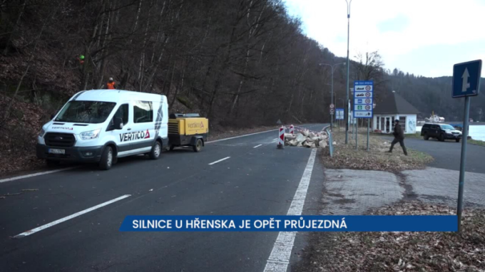 Silnice u Hřenska je opět průjezdná, komunikaci se podařilo zabezpečit
