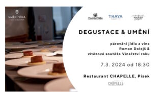 Pětichodové degustační menu Romana Dolejše a vína vítězů Vinařství roku ochutnáte 7. 3. 2024 v restaurantu Chapelle v Písku