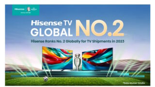 Nejnovější žebříček: Hisense si udržela druhou příčku v celosvětových dodávkách televizorů i v roce 2023