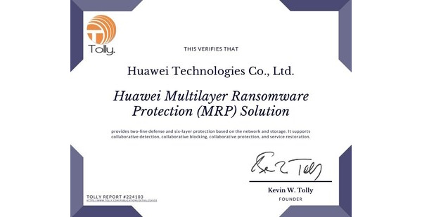 MWC 2024: Řešení Multilayer Ransomware Protection (MRP) od společnosti Huawei získává jako první certifikaci Tolly