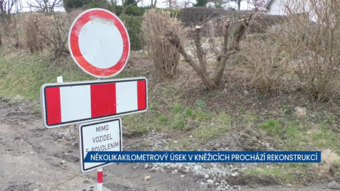 Silnice v Kněžicích prochází rekonstrukcí, řidiči tu narazí na úplnou uzavírku a komplikace