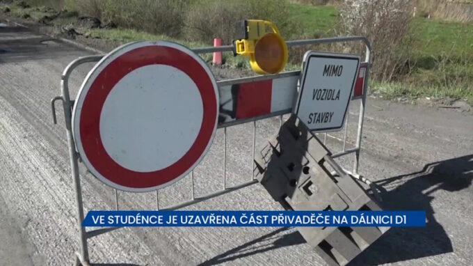 Ve Studénce je uzavřena část přivaděče na D1, řidiči musí projíždět Butovicemi, náklaďáky nad 12 tun nesmí