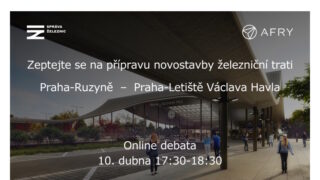 Zveme vás na on-line debatu k přípravě železniční trati z Prahy-Ruzyně na letiště!