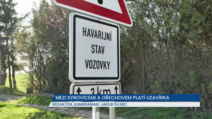 Mezi Ořechovem a Syrovicemi platí uzavírka, rekonstruuje se vozovka, místu se vyhněte