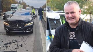 Policejní limuzína po nehodě / Jiří Kajínek