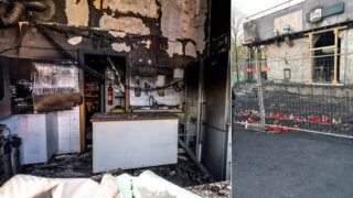 Následky požáru restaurace U Kojota