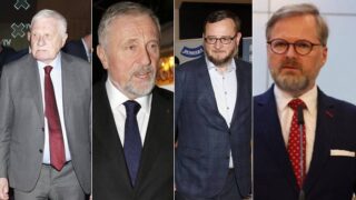 Václav Klaus, Mirek Topolánek, Petr Nečas a Petr Fiala
