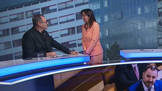 Boris Šťastný a moderátorka Tereza Řezníčková