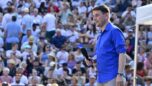 81. ročník Mezinárodního folklorního festivalu Strážnice, 27. června 2026, Strážnice, Hodonínsko. Vpravo na pódiu ministr zahraničí Petr Macinka.