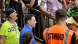 81. ročník Mezinárodního folklorního festivalu Strážnice, 27. června 2026, Strážnice, Hodonínsko. Druhý zleva dole ministr zahraničí Petr Macinka.